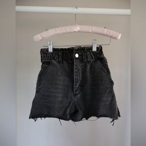 Vestique High-Rise Black Denim Paperbag Shorts Size Small Women’s